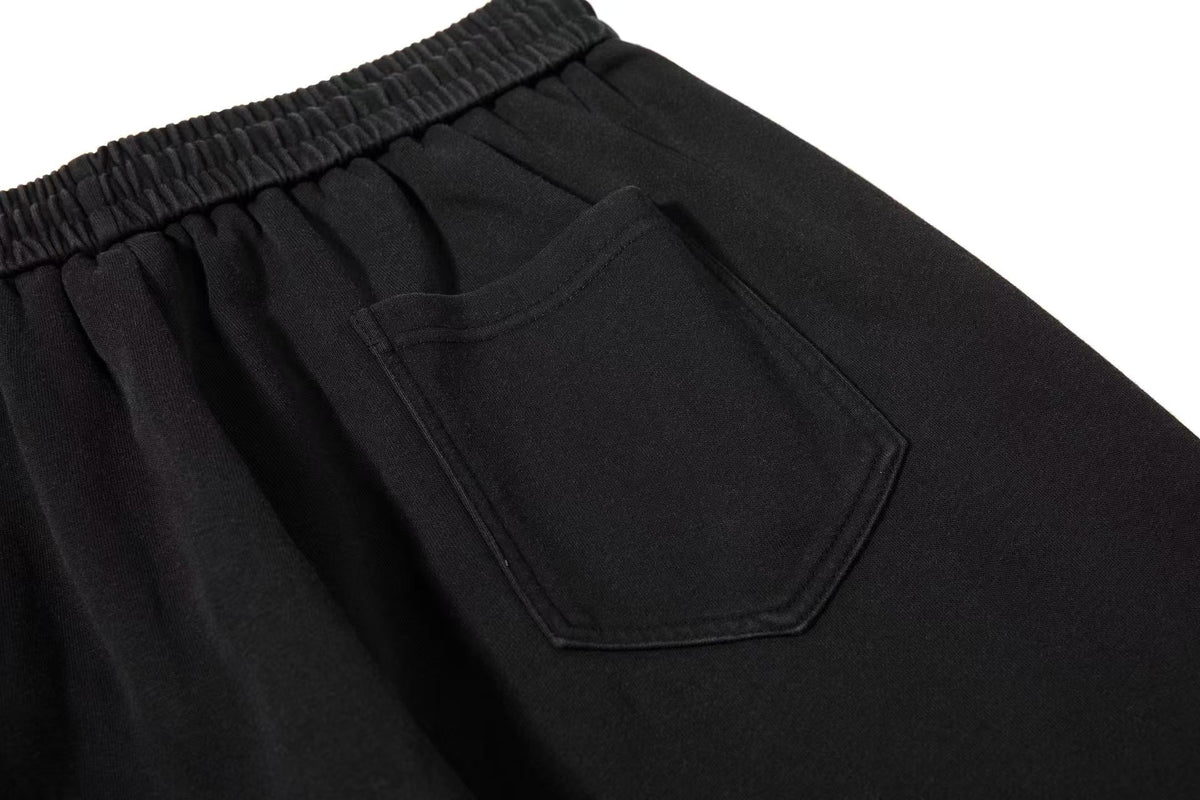Studded Riveted Seam Detail Wide Leg Sweatpants