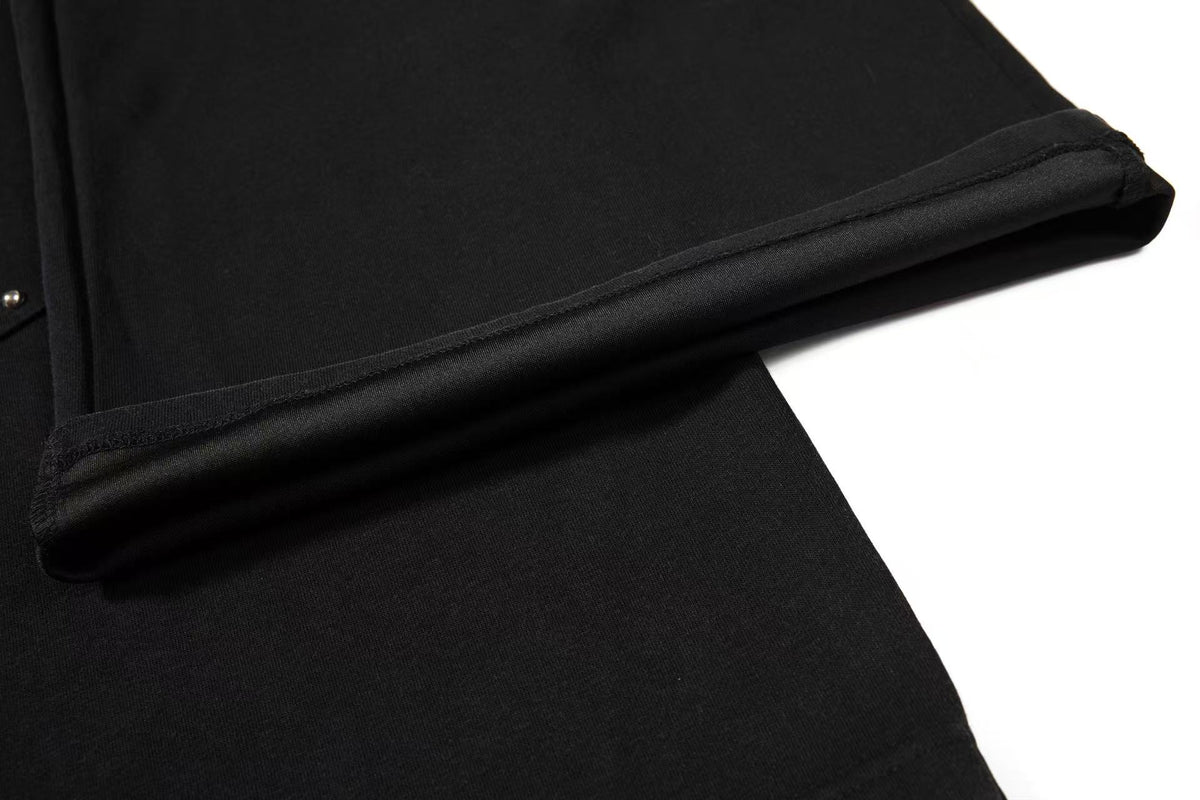 Studded Riveted Seam Detail Wide Leg Sweatpants