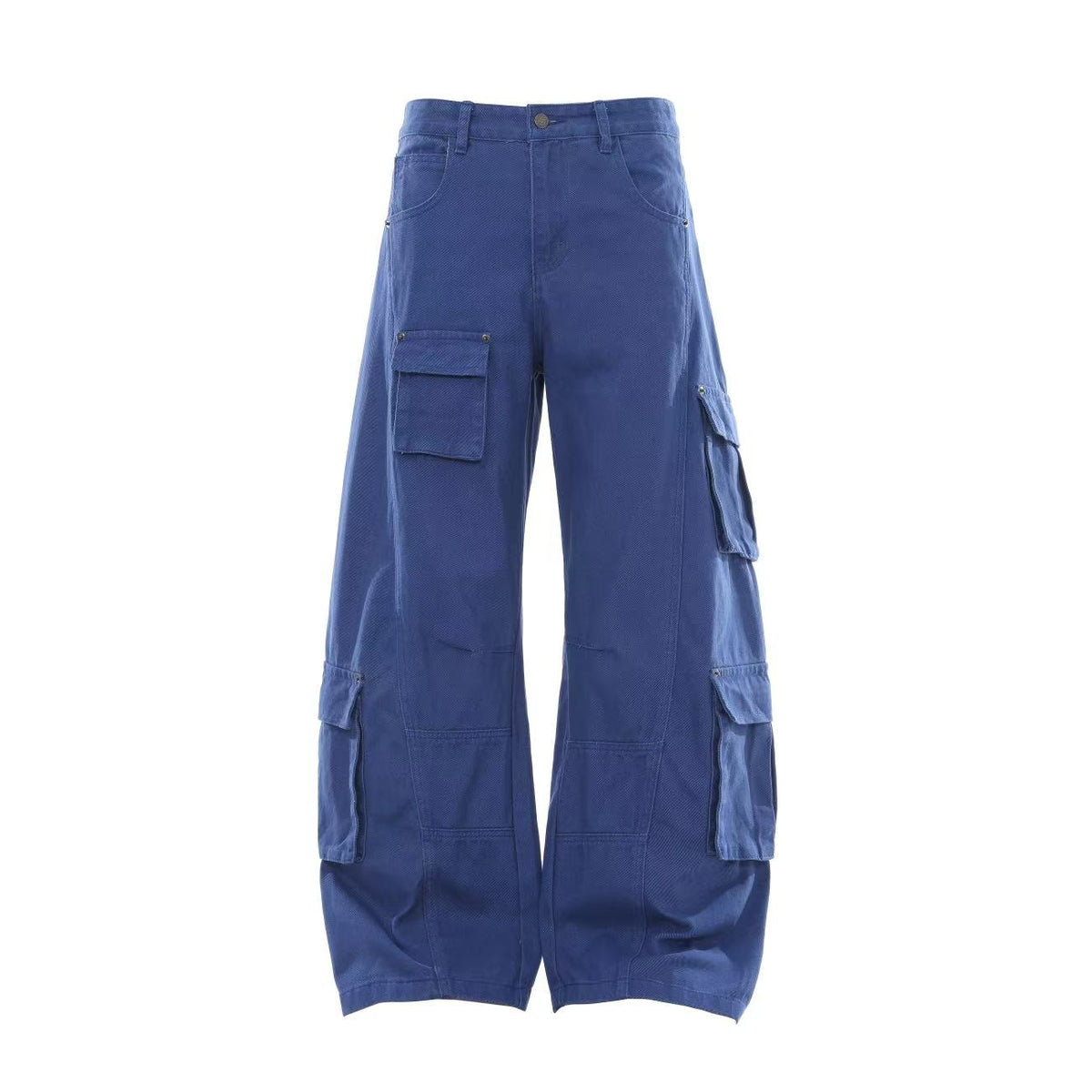 Washed Utility Multi Patch Pocket Wide Leg Cargo Pants
