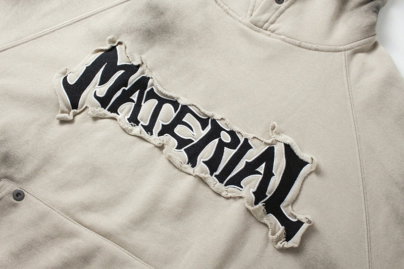 Distressed spray-paint washed hoodie