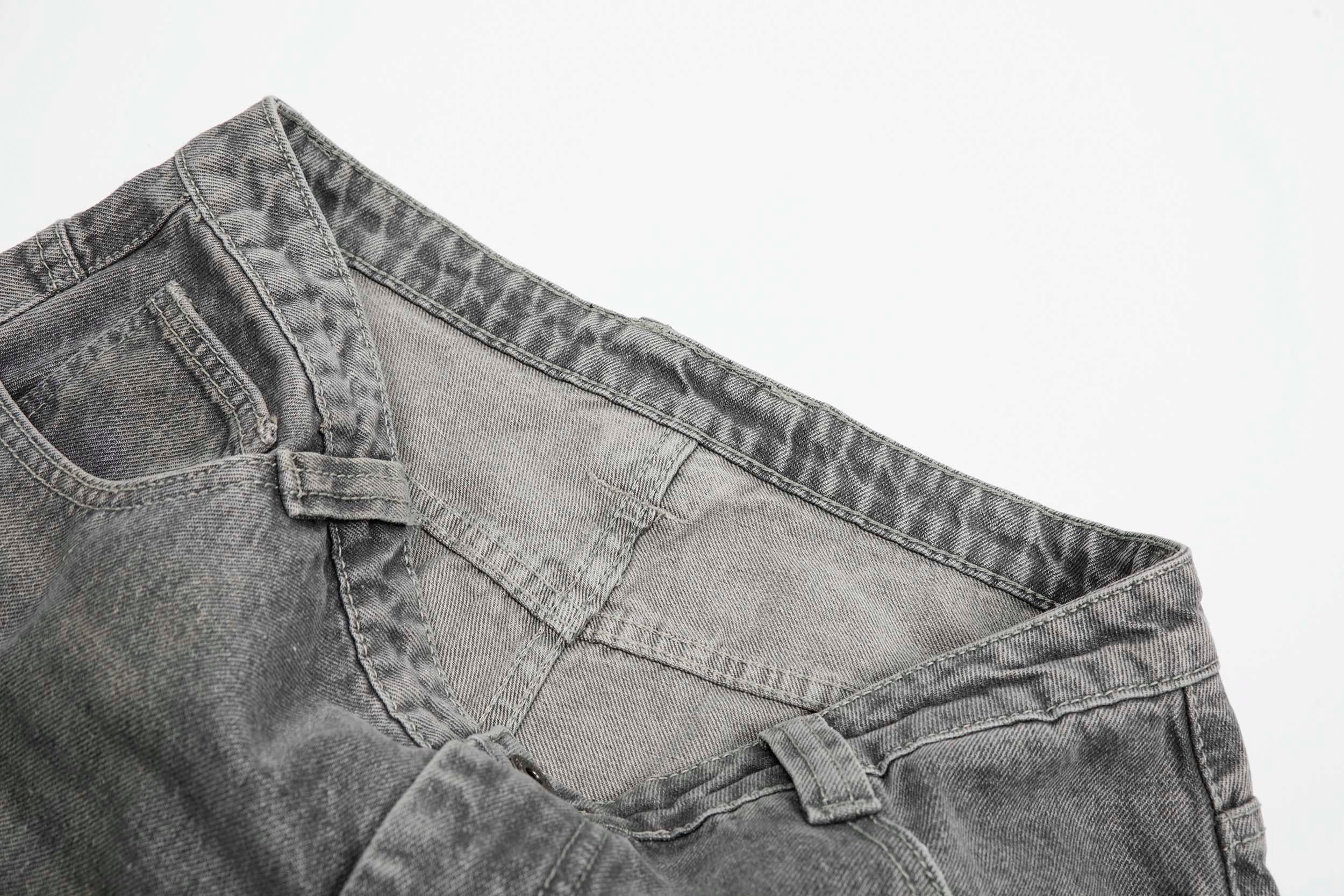 Ink-Splatter Wide-Leg Jeans