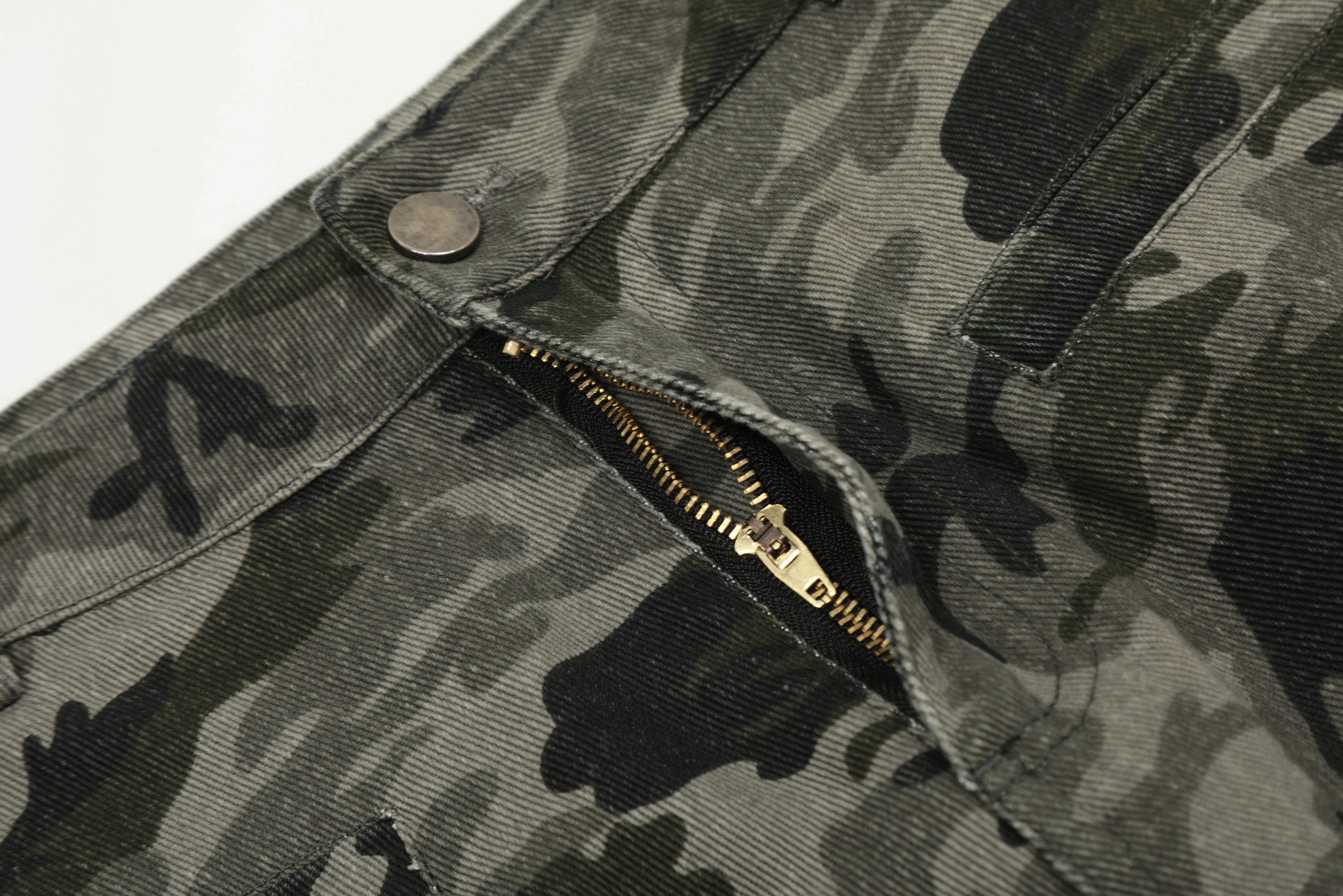 Camo Bell-Bottom Jeans