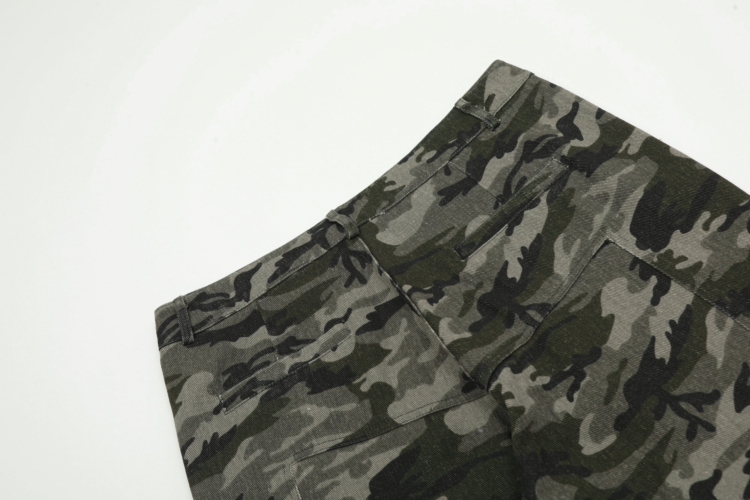 Camo Bell-Bottom Jeans
