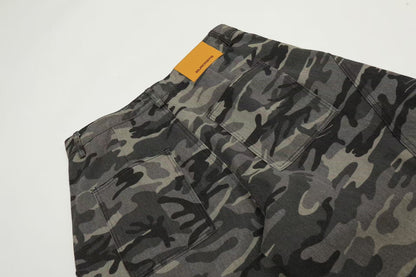 Camo Wide-Leg Cargo Pants