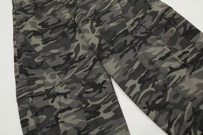 Camo Wide-Leg Cargo Pants