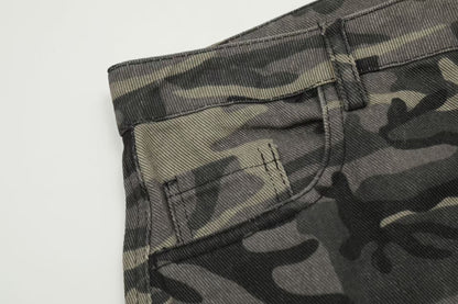 Camo Wide-Leg Cargo Pants