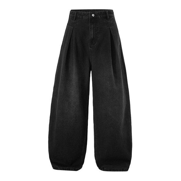 Washed Floor-Length  Wide-Leg Jeans