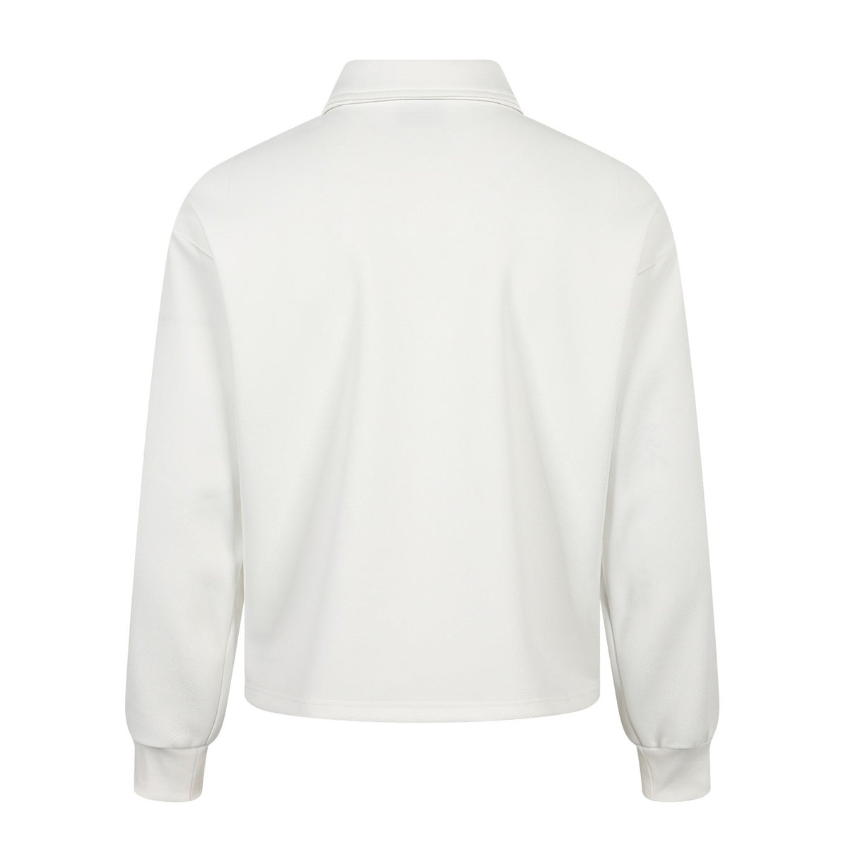 Embroidered Crest Logo Long Sleeve Polo Sweatshirt
