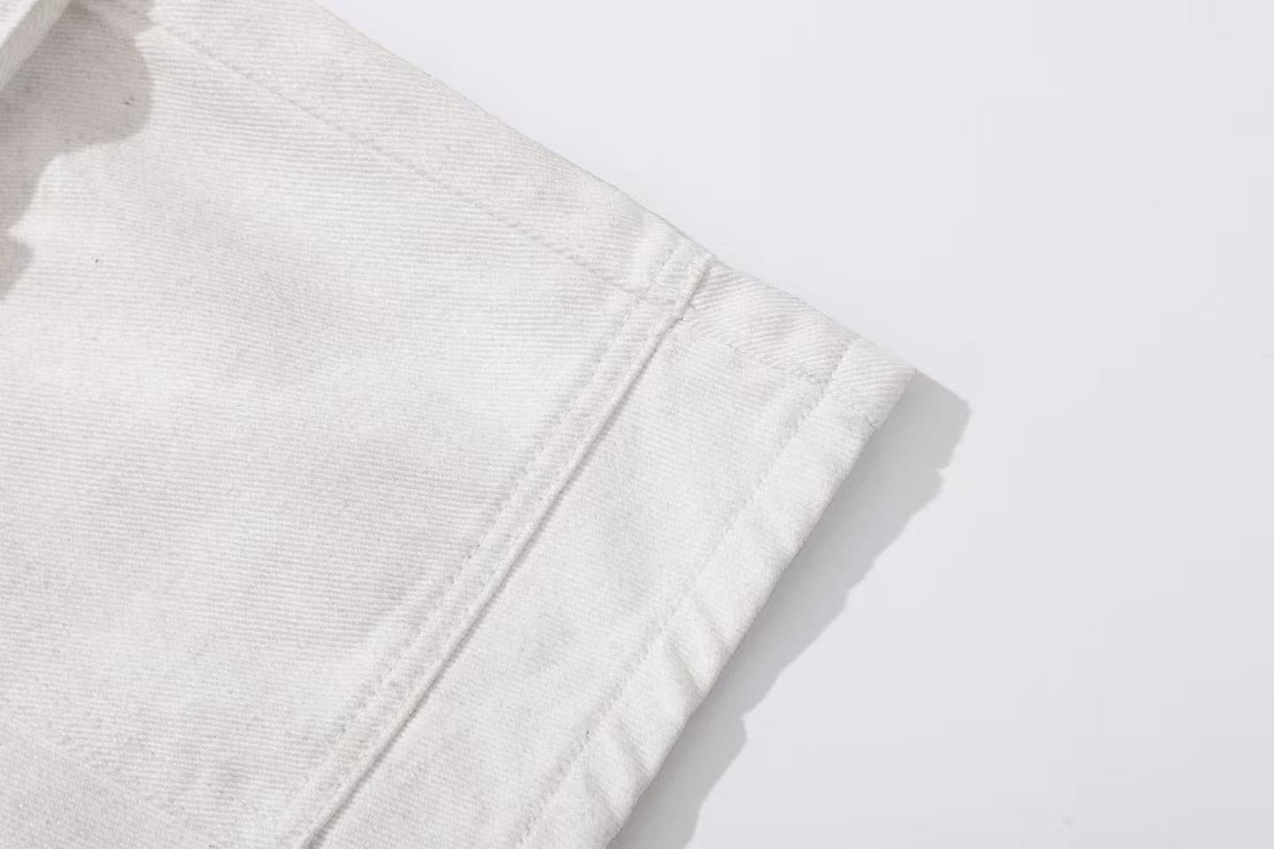 Distressed Wide-Leg Jeans