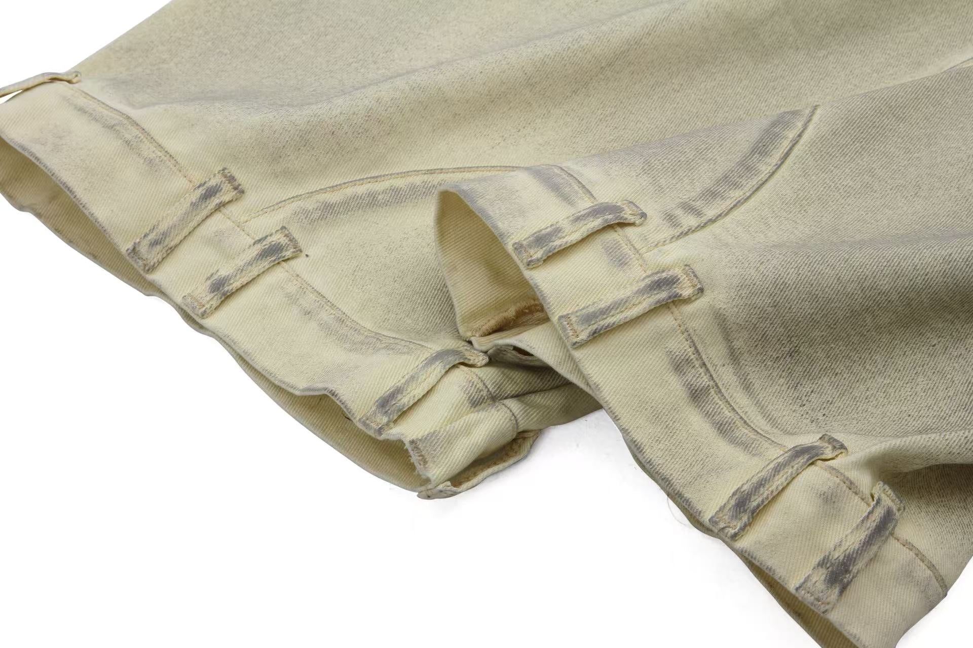 Distressed Wide-Leg Jeans