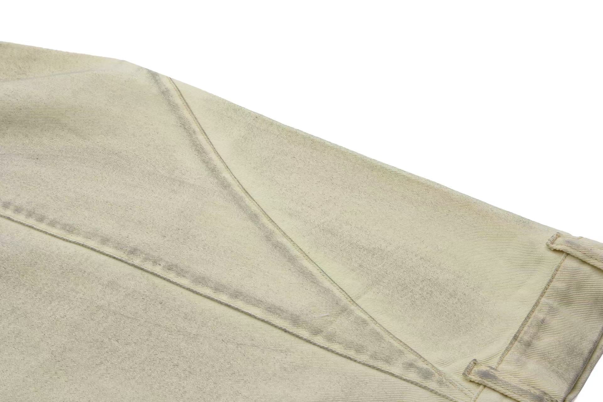 Distressed Wide-Leg Jeans