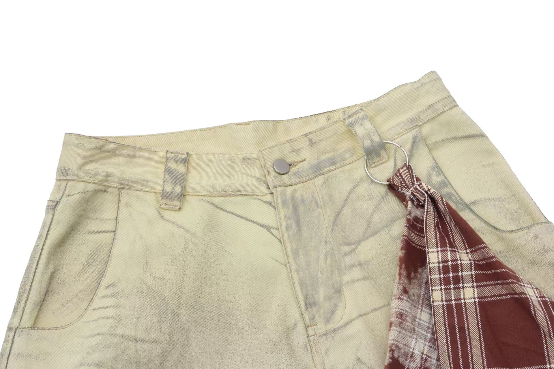 Distressed Wide-Leg Jeans