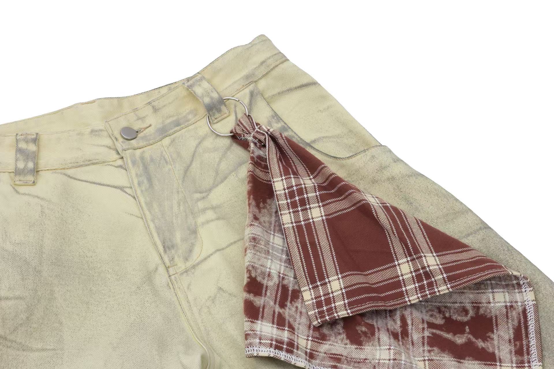 Distressed Wide-Leg Jeans