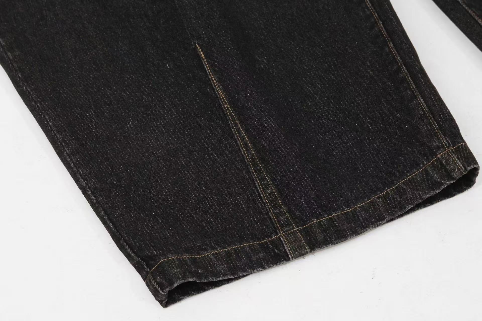 Distressed Wide-Leg Jeans