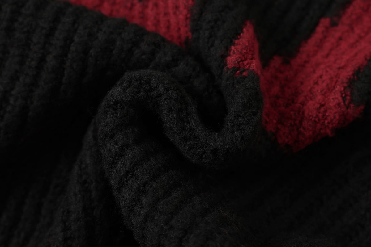 Racing Patched Full Zip Stand Collar Knit Full Zip Sweater