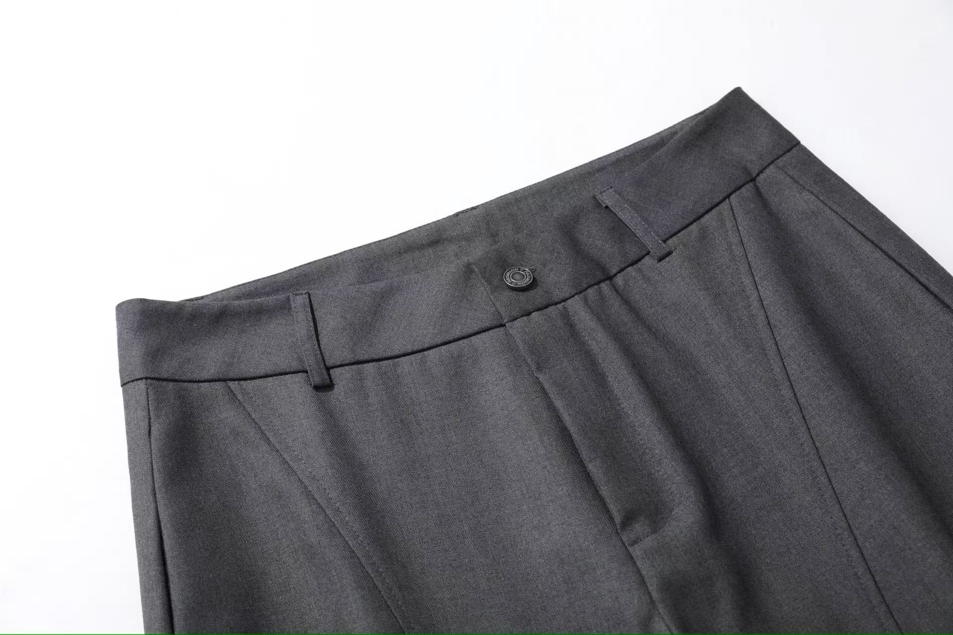 Deconstructed Wide-Leg Baggy Suit Pants