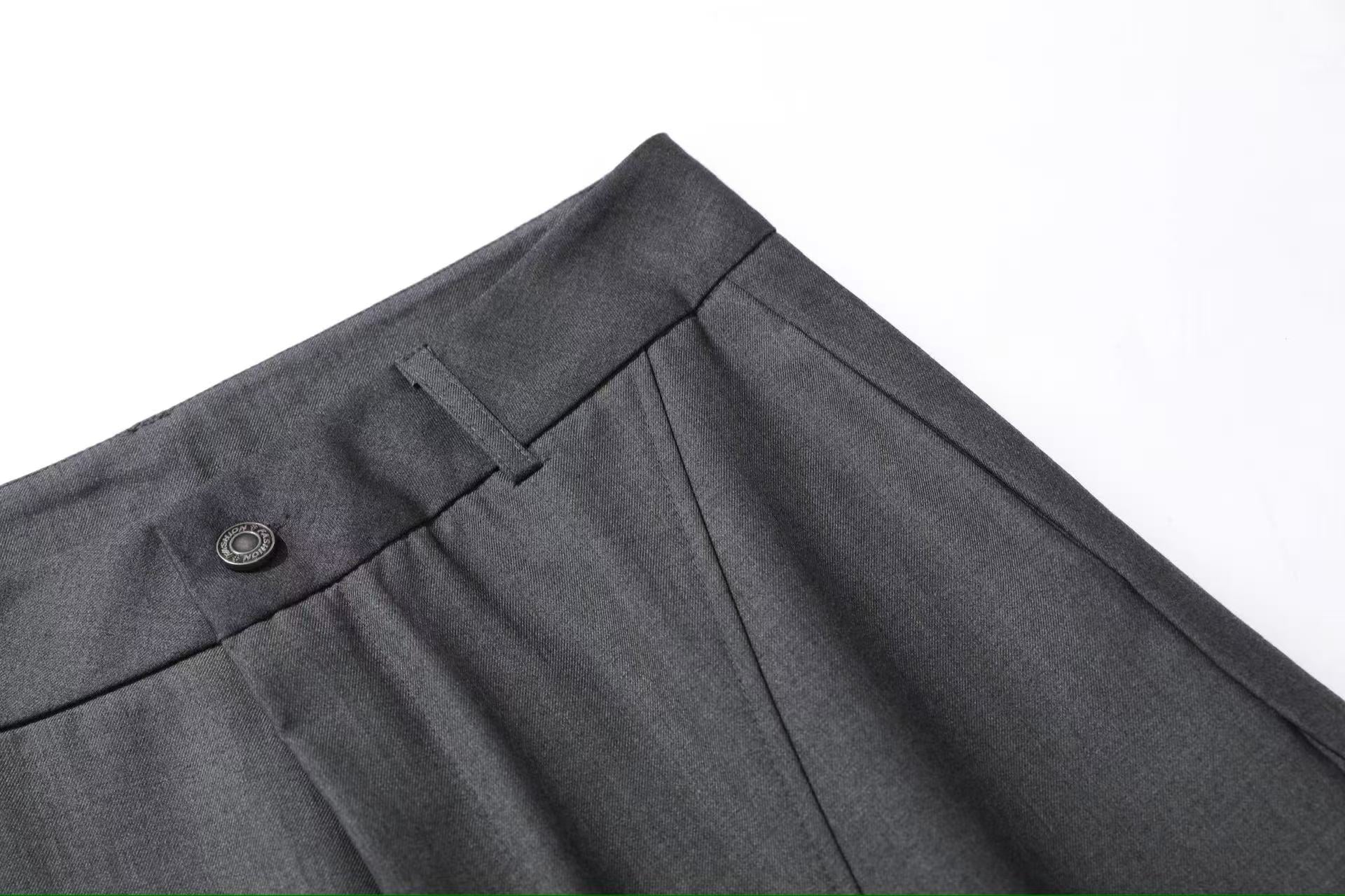 Deconstructed Wide-Leg Baggy Suit Pants