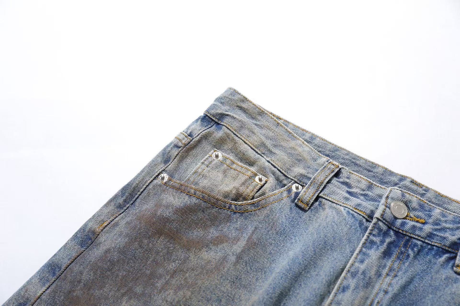 Distressed Straight-Leg Jeans