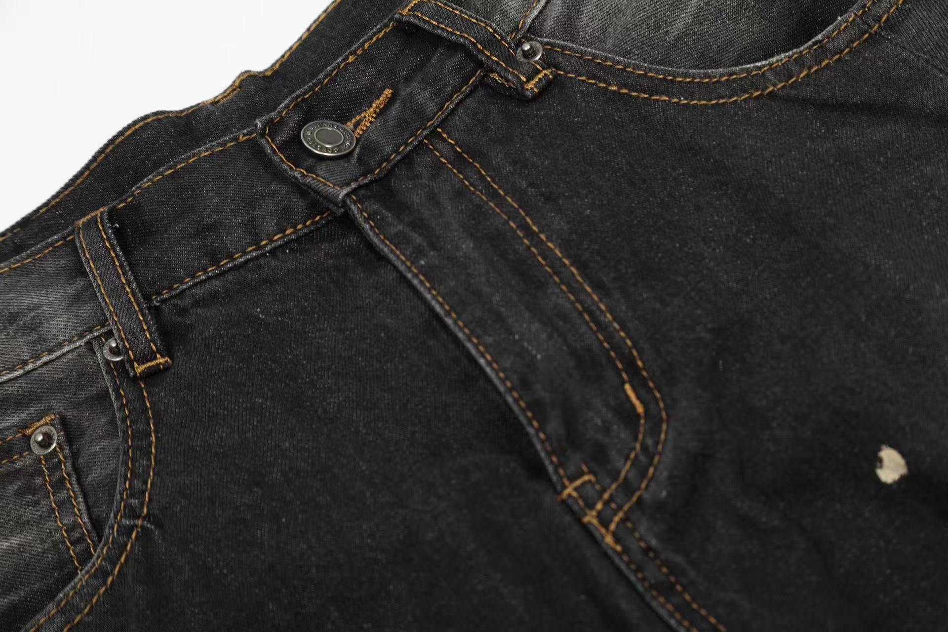 Distressed Wide-Leg Jeans