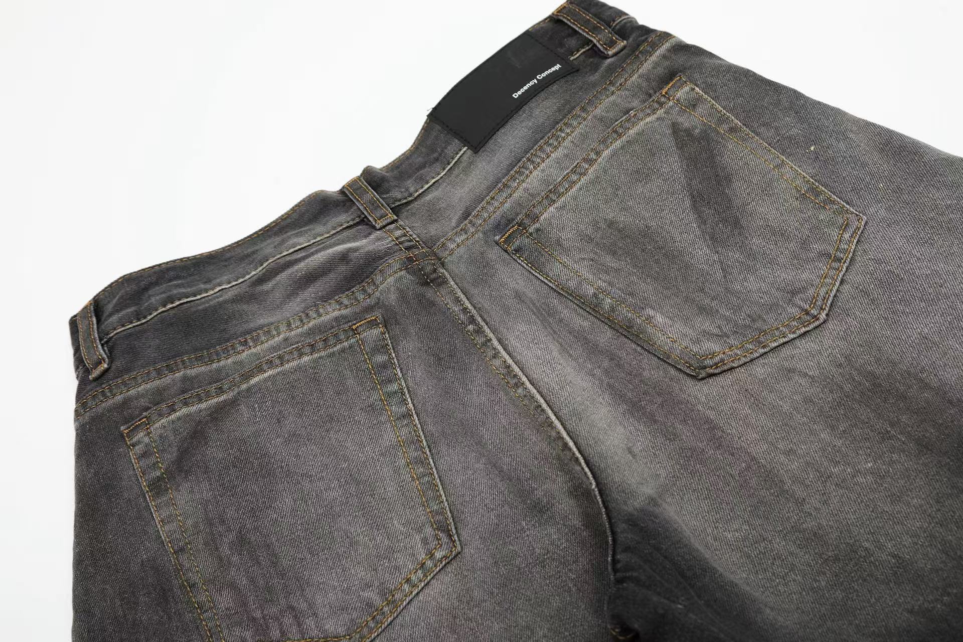 Distressed Wide-Leg Jeans