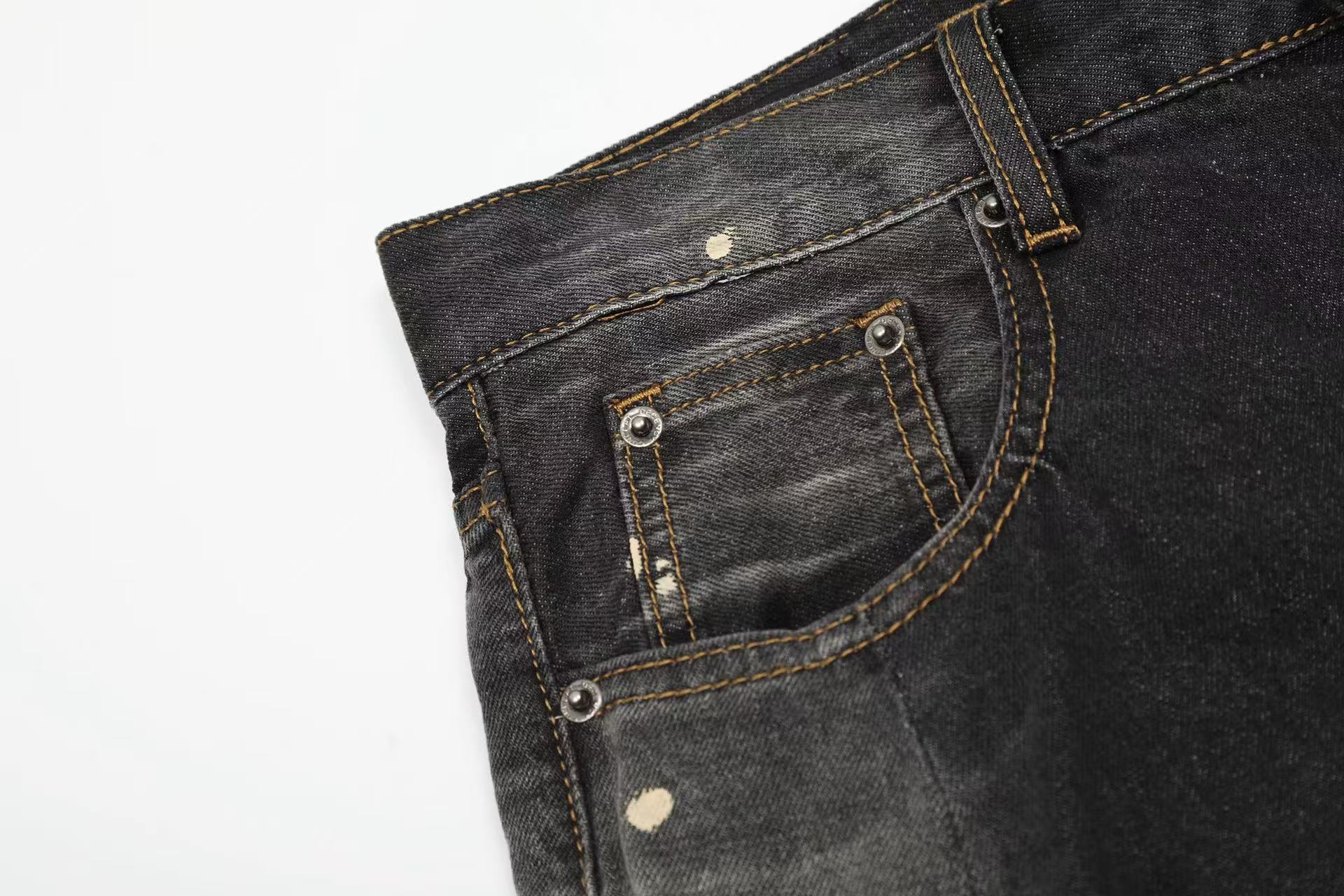 Distressed Wide-Leg Jeans