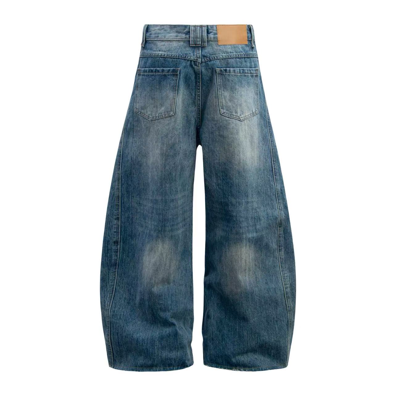 Washed Wide-Leg Baggy Jeans