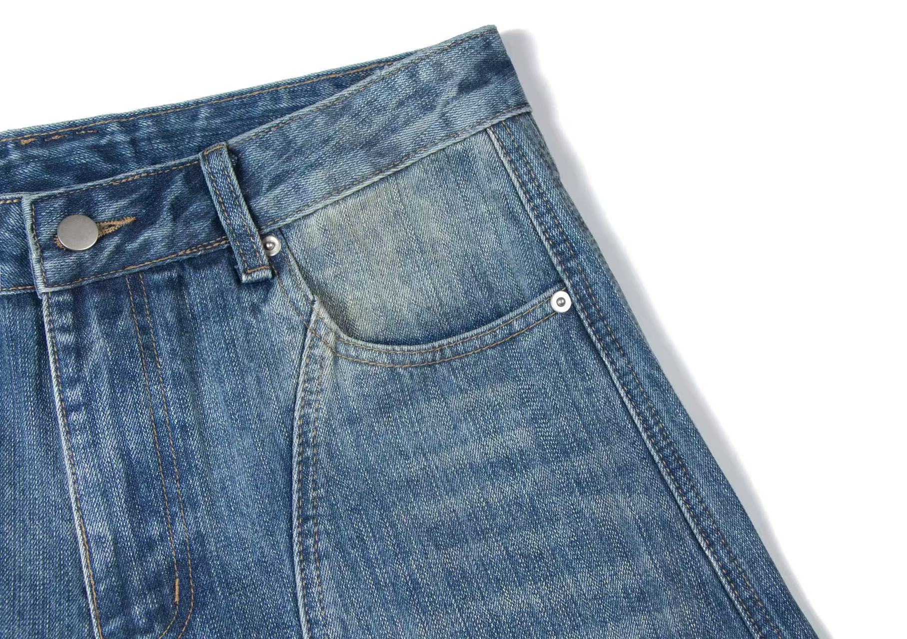Washed Wide-Leg Baggy Jeans