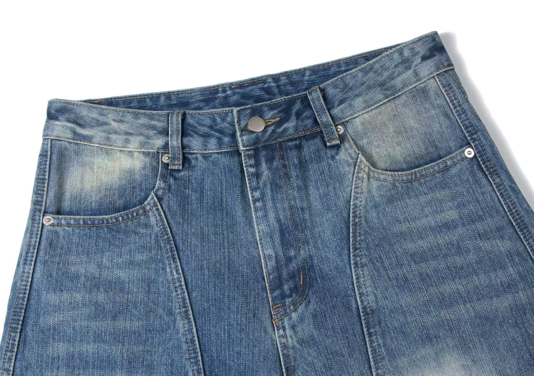 Washed Wide-Leg Baggy Jeans