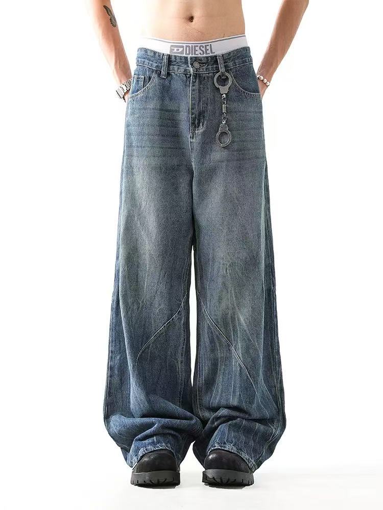 Washed Straight-Leg Jeans
