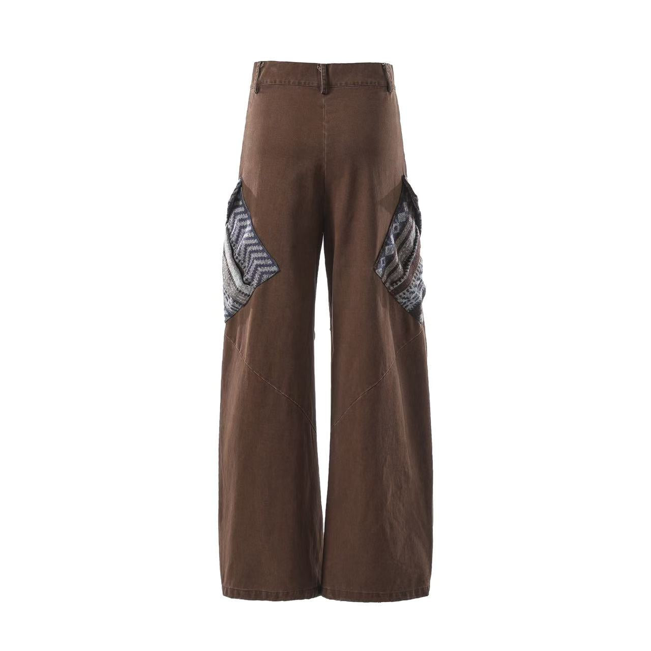 Lightweight Distressed Wide-Leg Cargo Pants