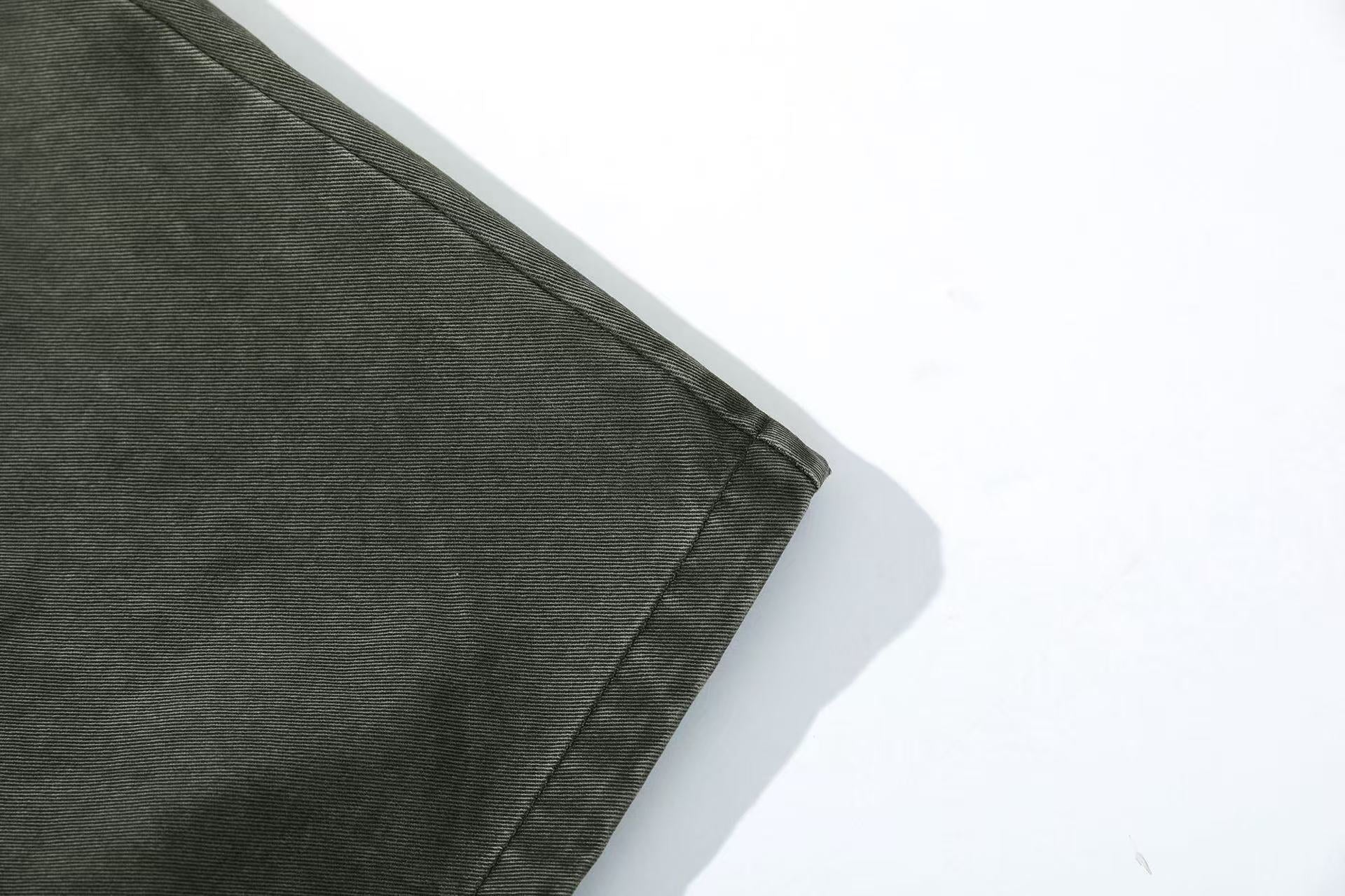 Lightweight Distressed Wide-Leg Cargo Pants