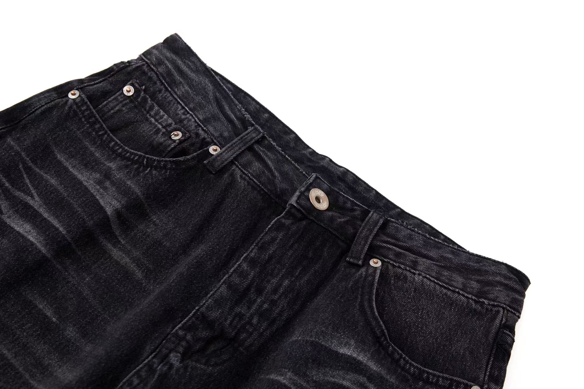 Distressed Wide-Leg Baggy Jeans