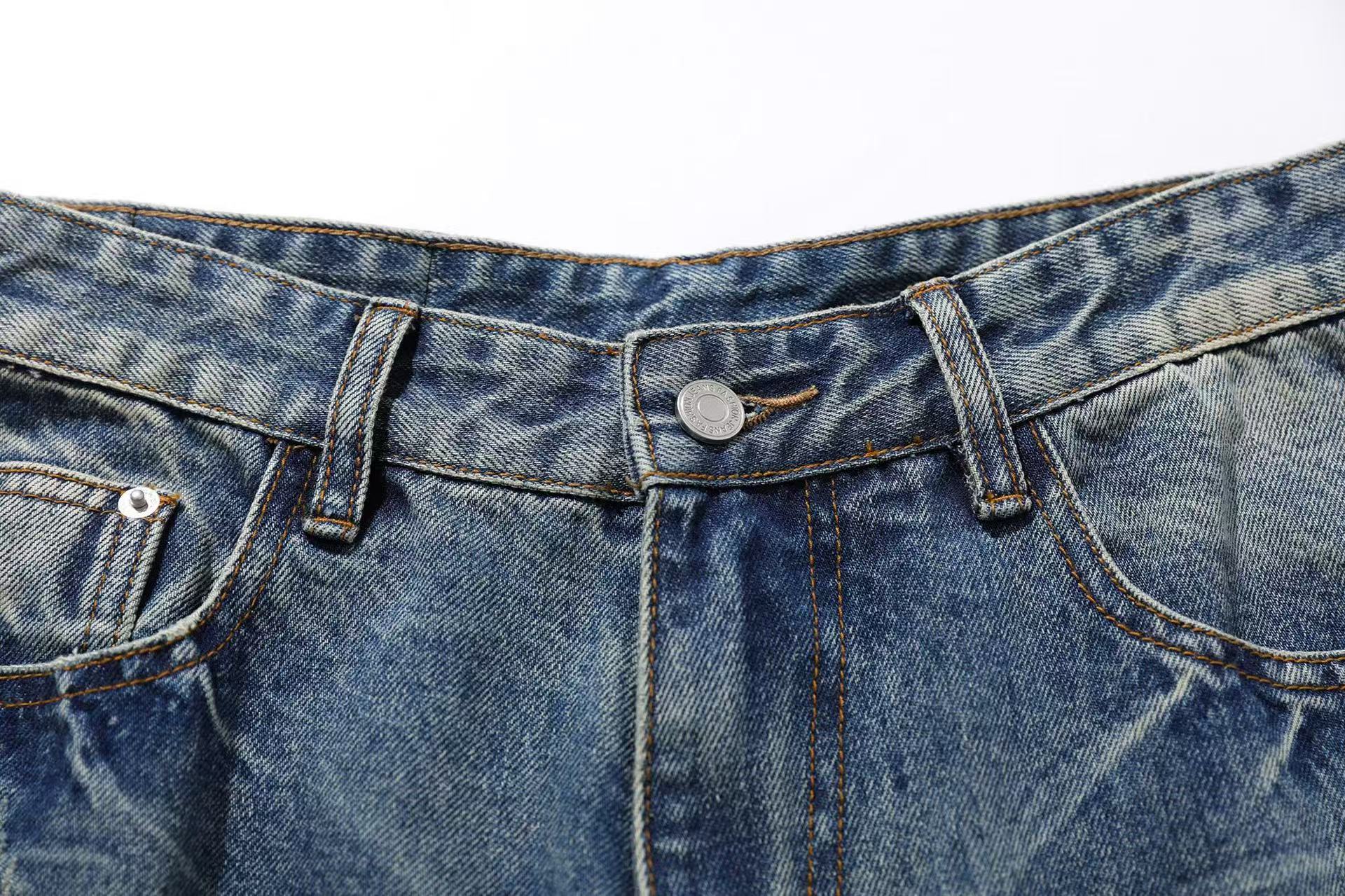 Washed Straight-Leg Jeans