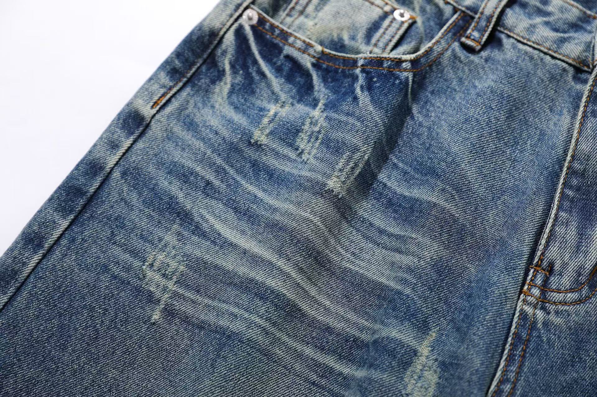 Washed Straight-Leg Jeans