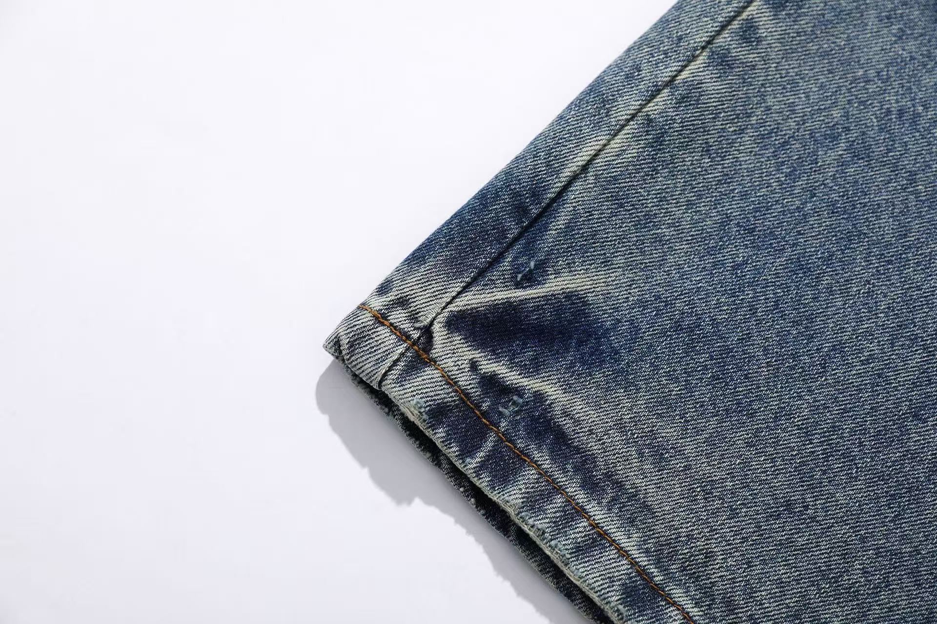 Washed Straight-Leg Jeans