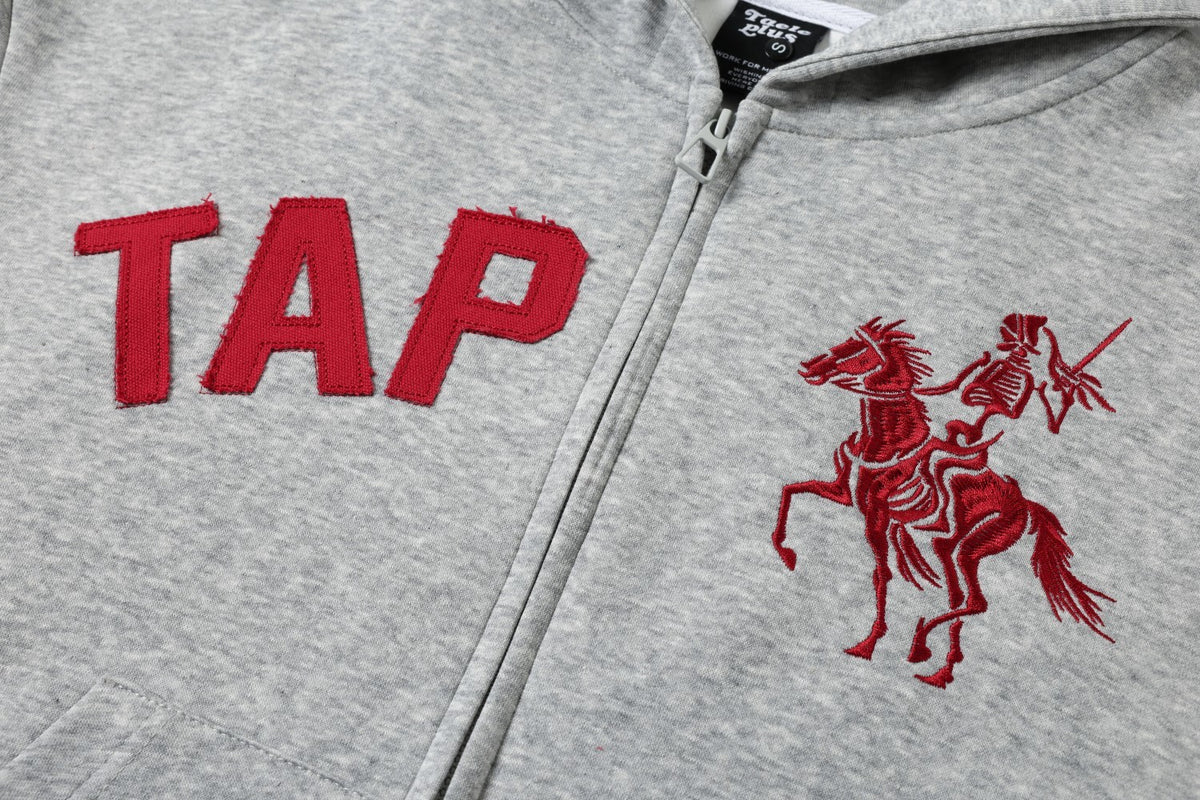 Letter & Skeleton Rider Graphic Full Zip Hoodie