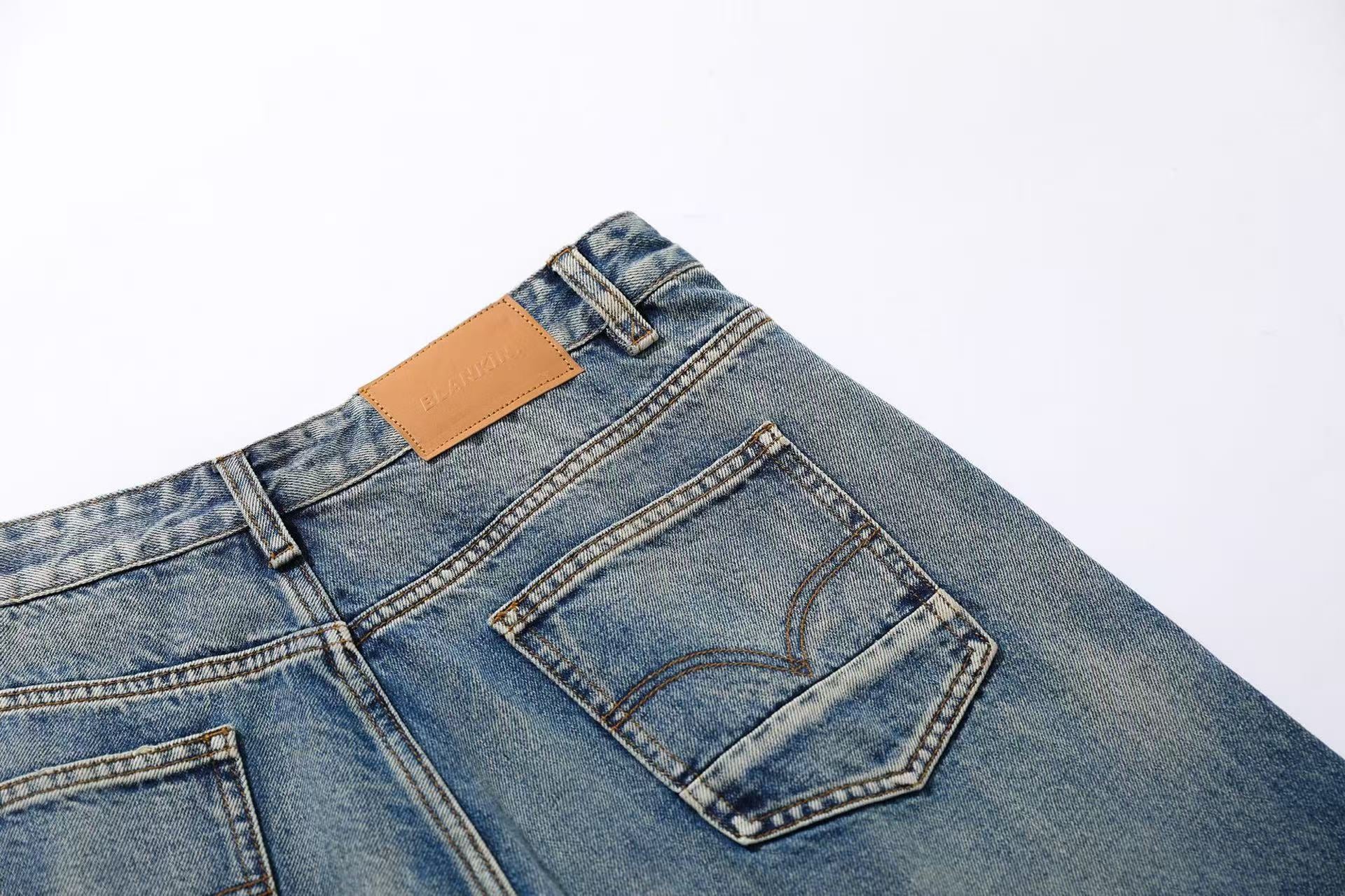 Washed Straight-Leg Jeans