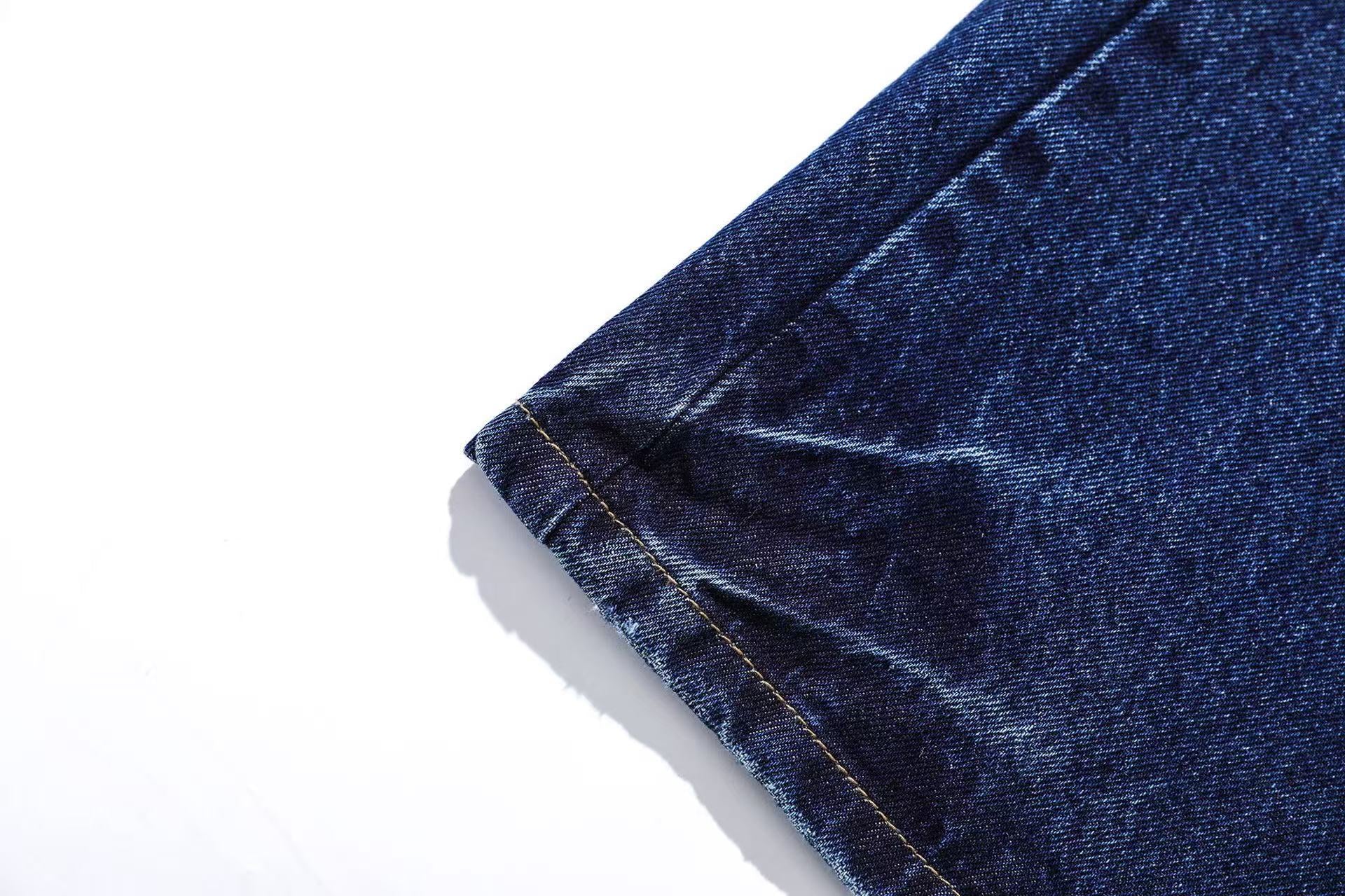 Washed Straight-Leg Jeans