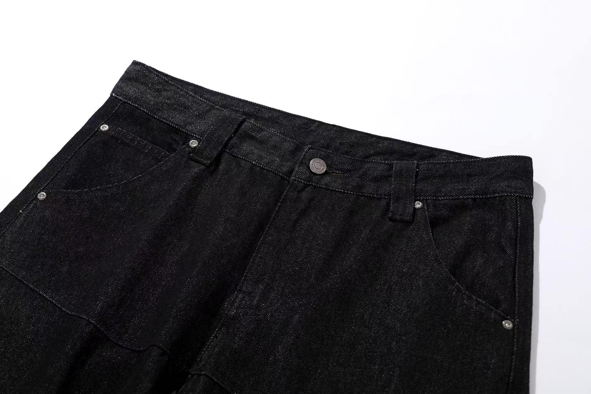 Multi-Pocket Wide-Leg Baggy Jeans