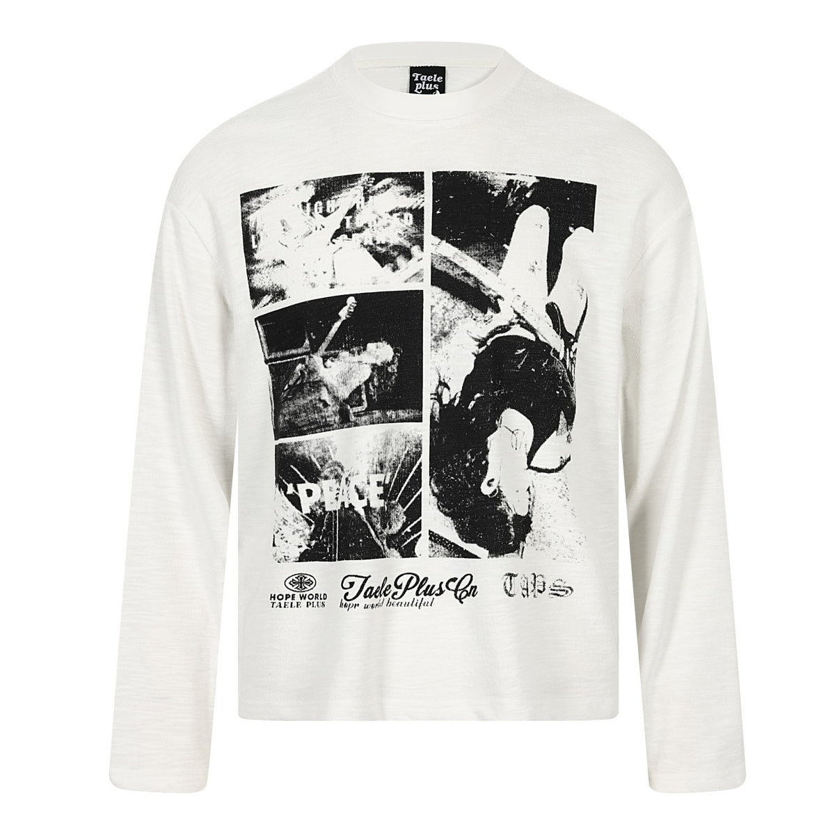 Vintage Grunge Collage Art Graphic Long Sleeve