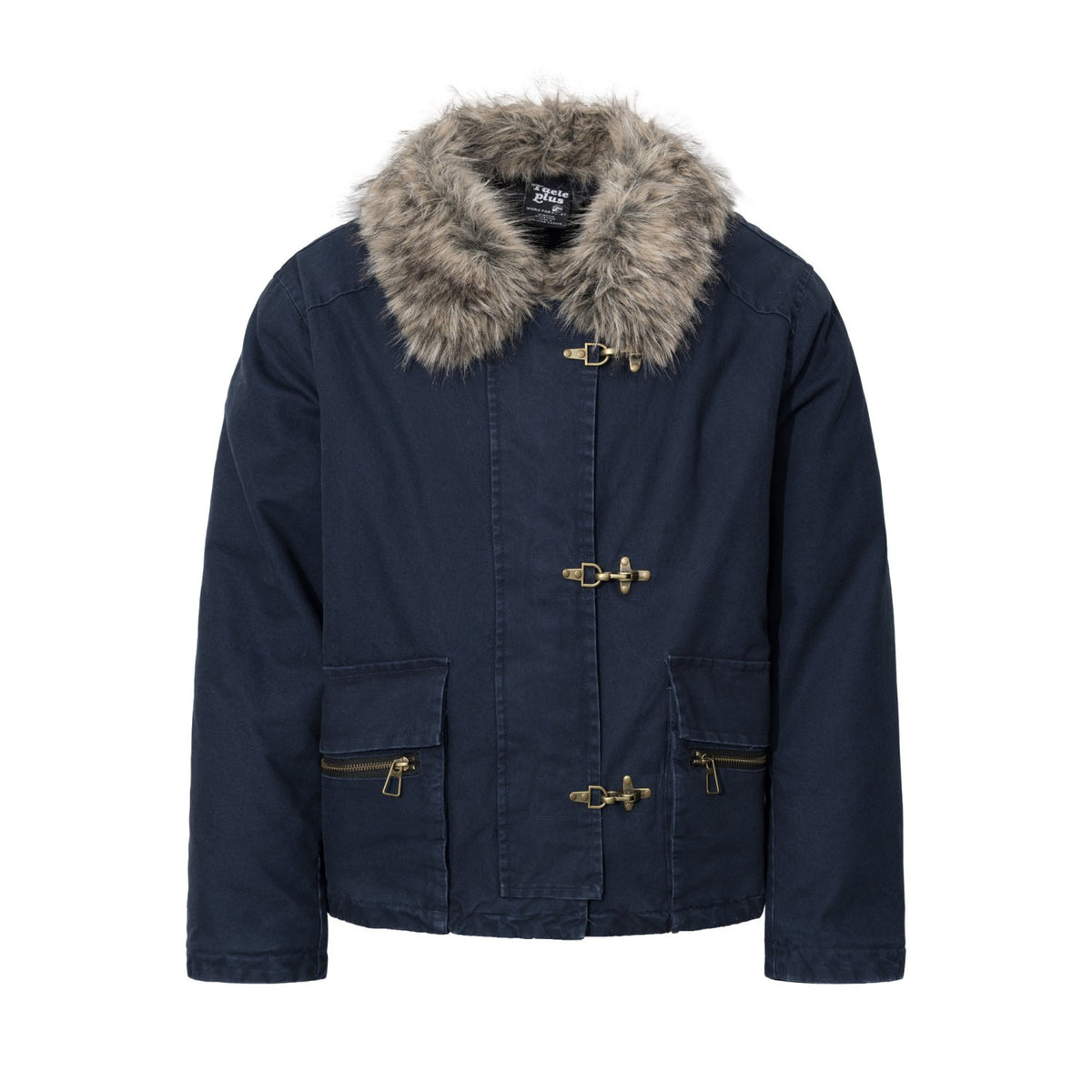 Faux Fur Collar Toggle Buckle Parka