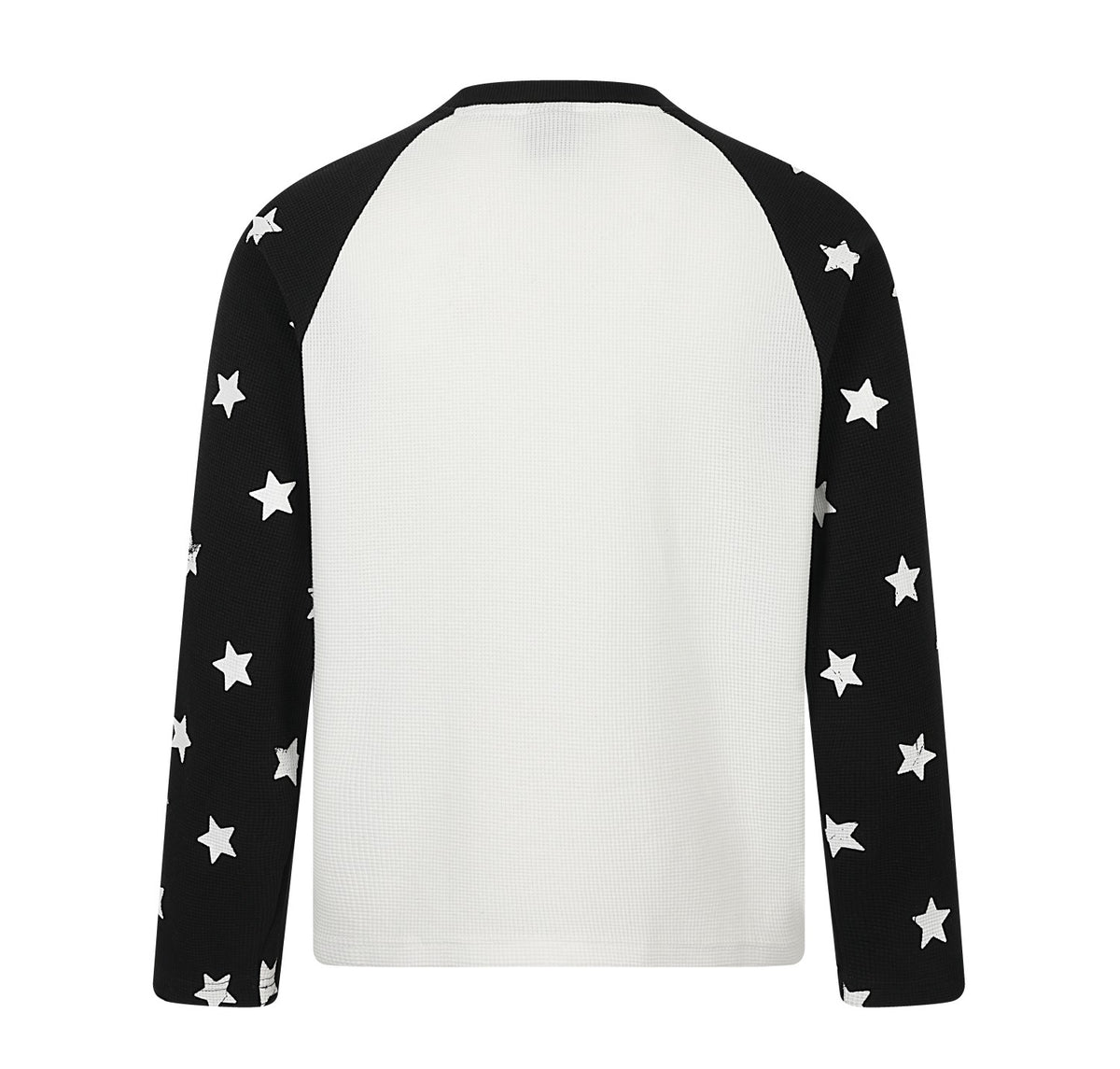 Western Cowboy Star Print Raglan Waffle Knit Long Sleeve