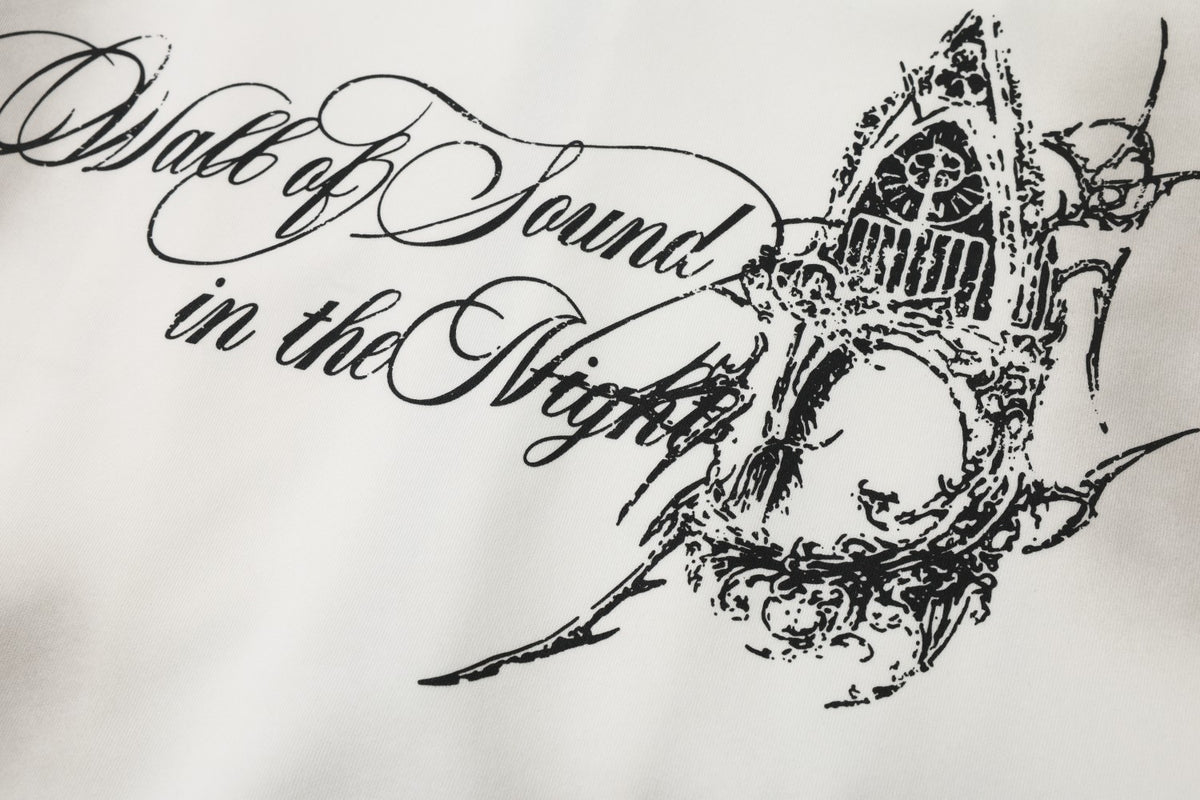 Distressed Wash Gothic Dragon & Church Script Zip Up Hoodie